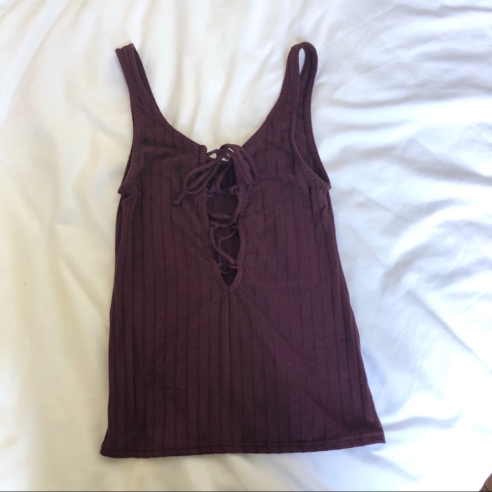 Maroon Tie-Up Tank | UO